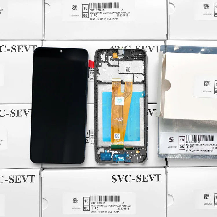 A045 Pantalla de pantalla LCD con marco para  a045 teléfono móvil táctil Pantalla  A04 paquete de servicio original LCD